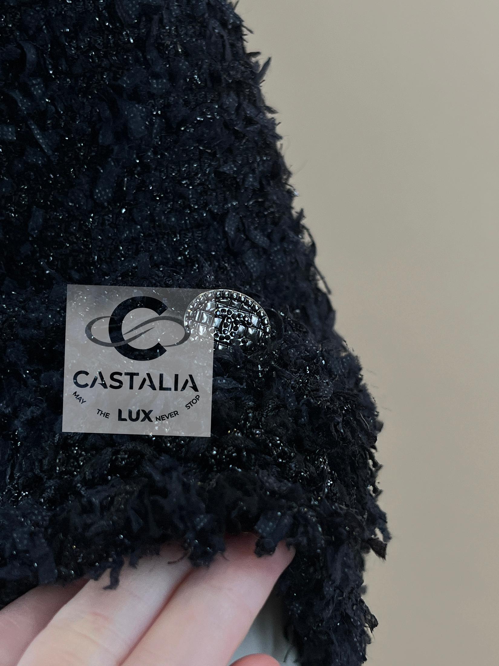 Chanel 9K$ Nueva París / Dubai Chaqueta de tweed Lesage negra 38 FR en venta 4