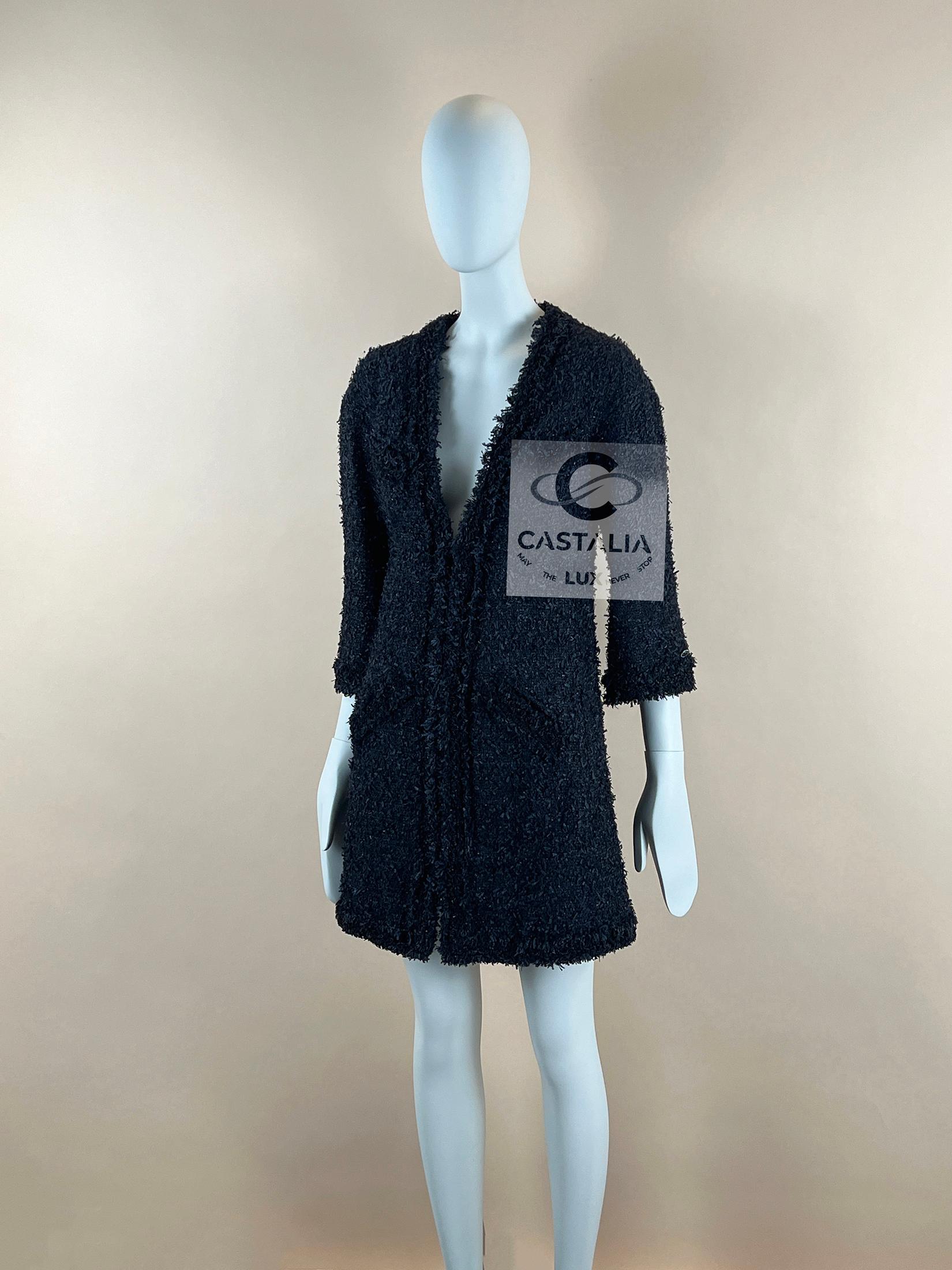Chanel 9K$ Nueva París / Dubai Chaqueta de tweed Lesage negra 38 FR en venta 5