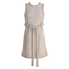 CHANEL 9K$ New Paris / Greece Shimmer Tweed Belted Dress 36 FR