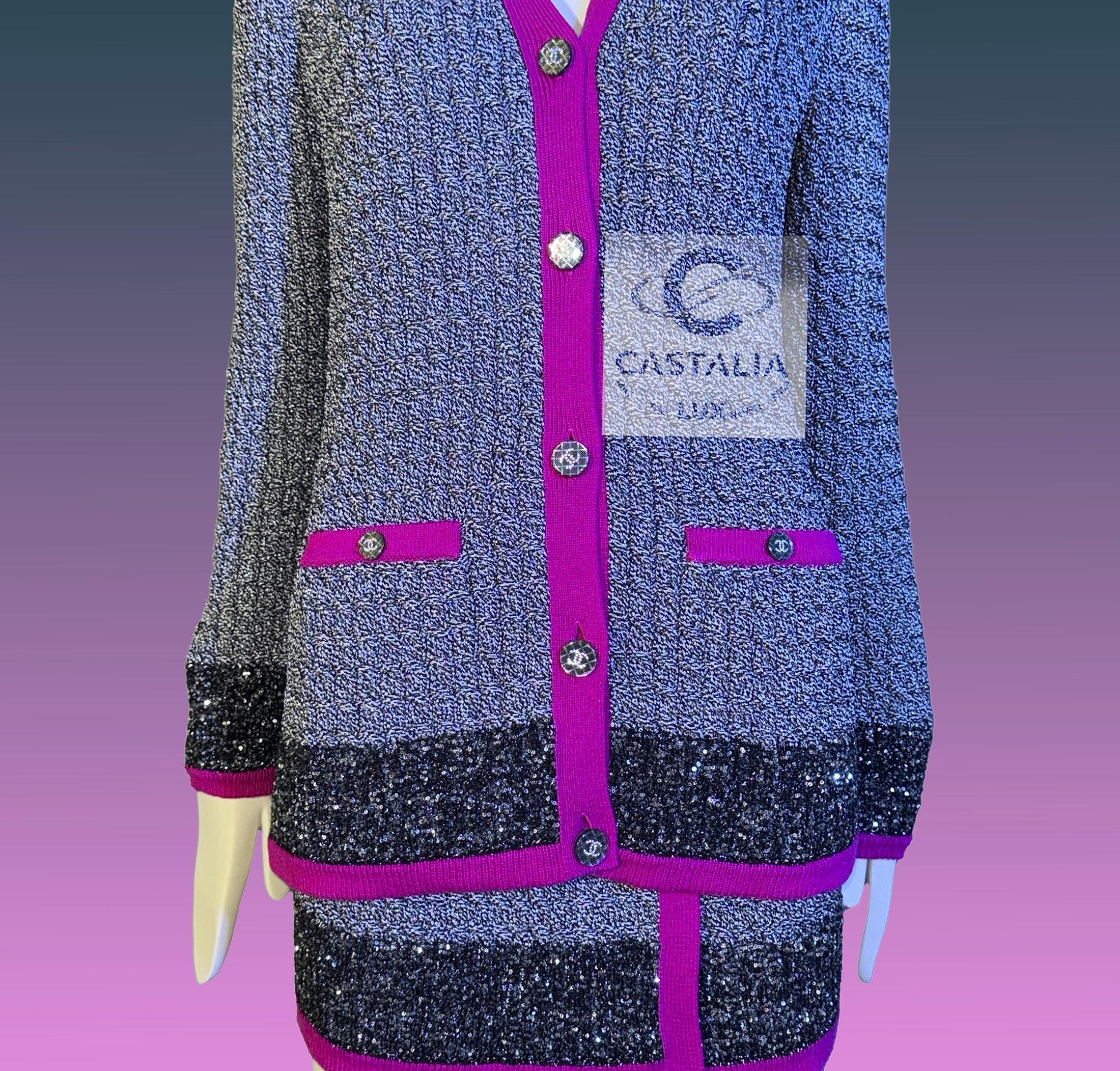 Chanel 10K$ New Sequin Embellished Ensemble 34 FR en vente 5