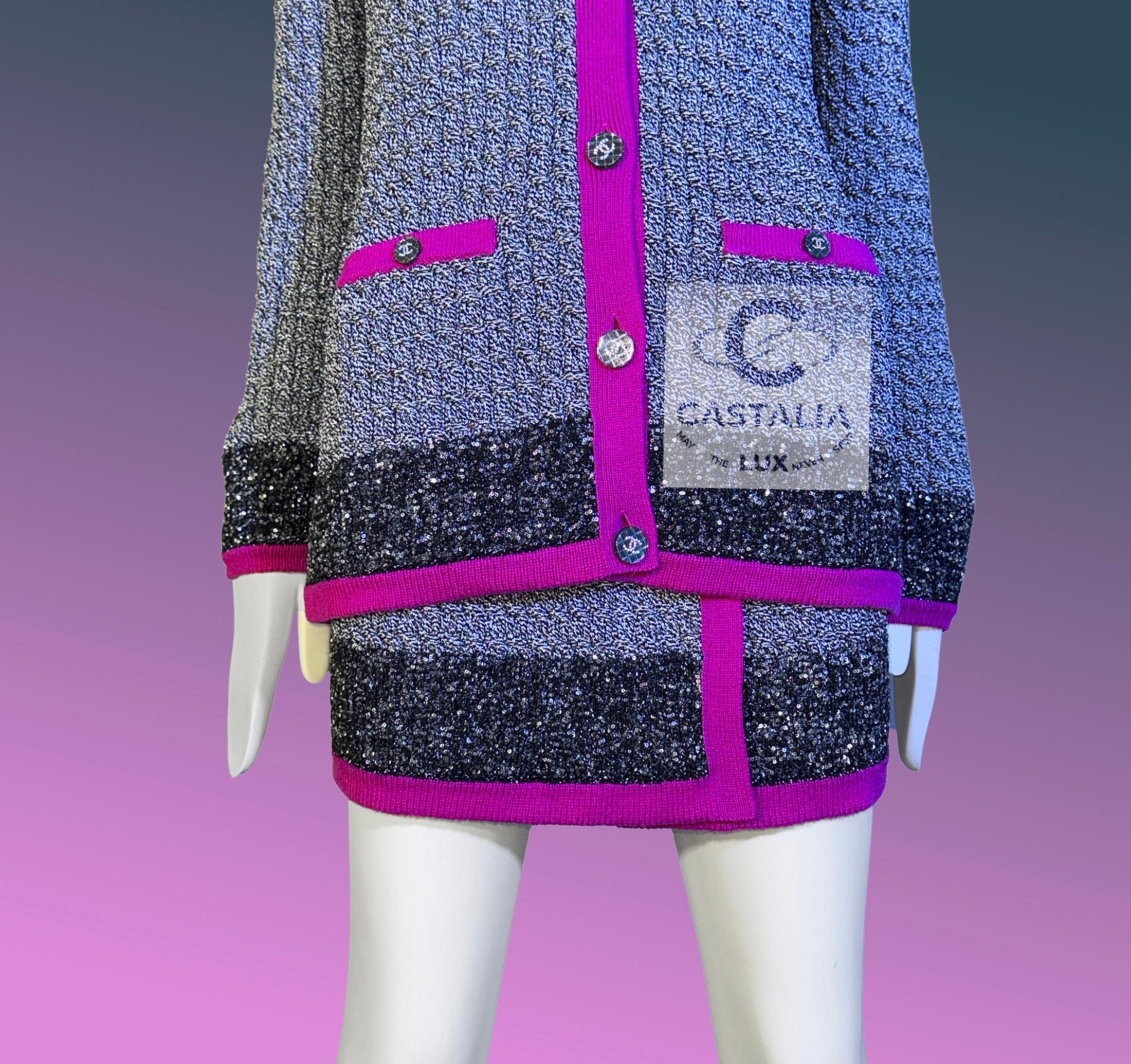 Chanel 10K$ New Sequin Embellished Ensemble 34 FR en vente 6