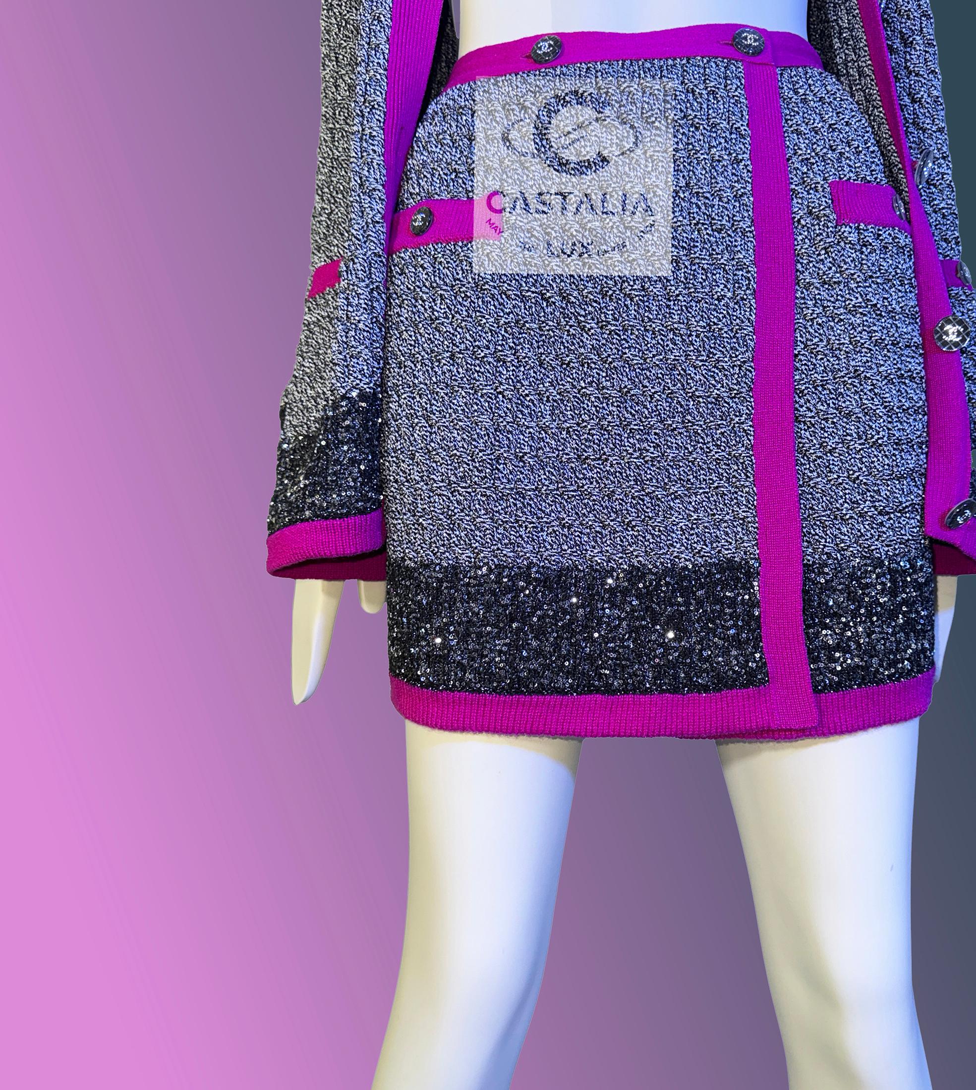 Chanel 10K$ New Sequin Embellished Ensemble 34 FR en vente 7
