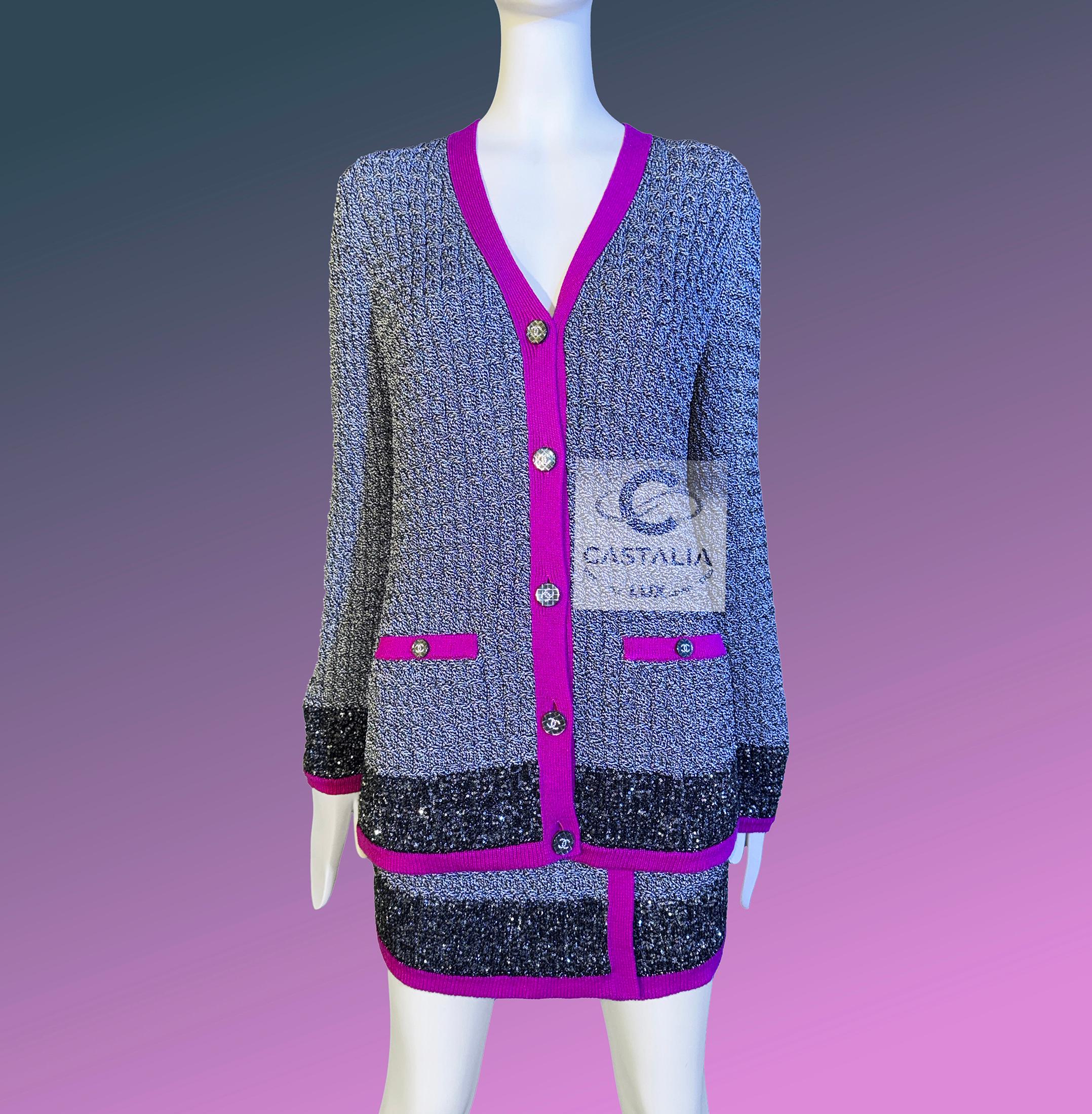 Chanel 10K$ New Sequin Embellished Ensemble 34 FR en vente 3