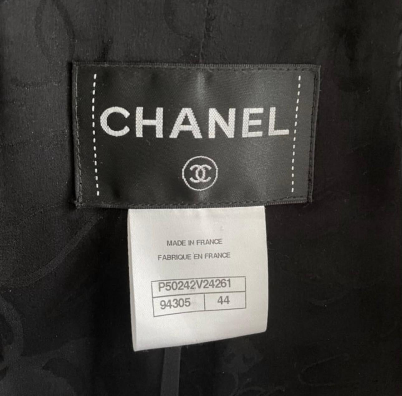 Chanel 9K$ New Supermarket Collection Black Tweed Coat 44 FR 10