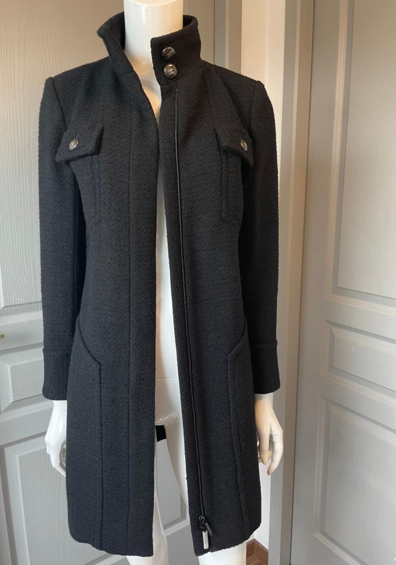 Chanel 9K$ New Supermarket Collection Black Tweed Coat 6