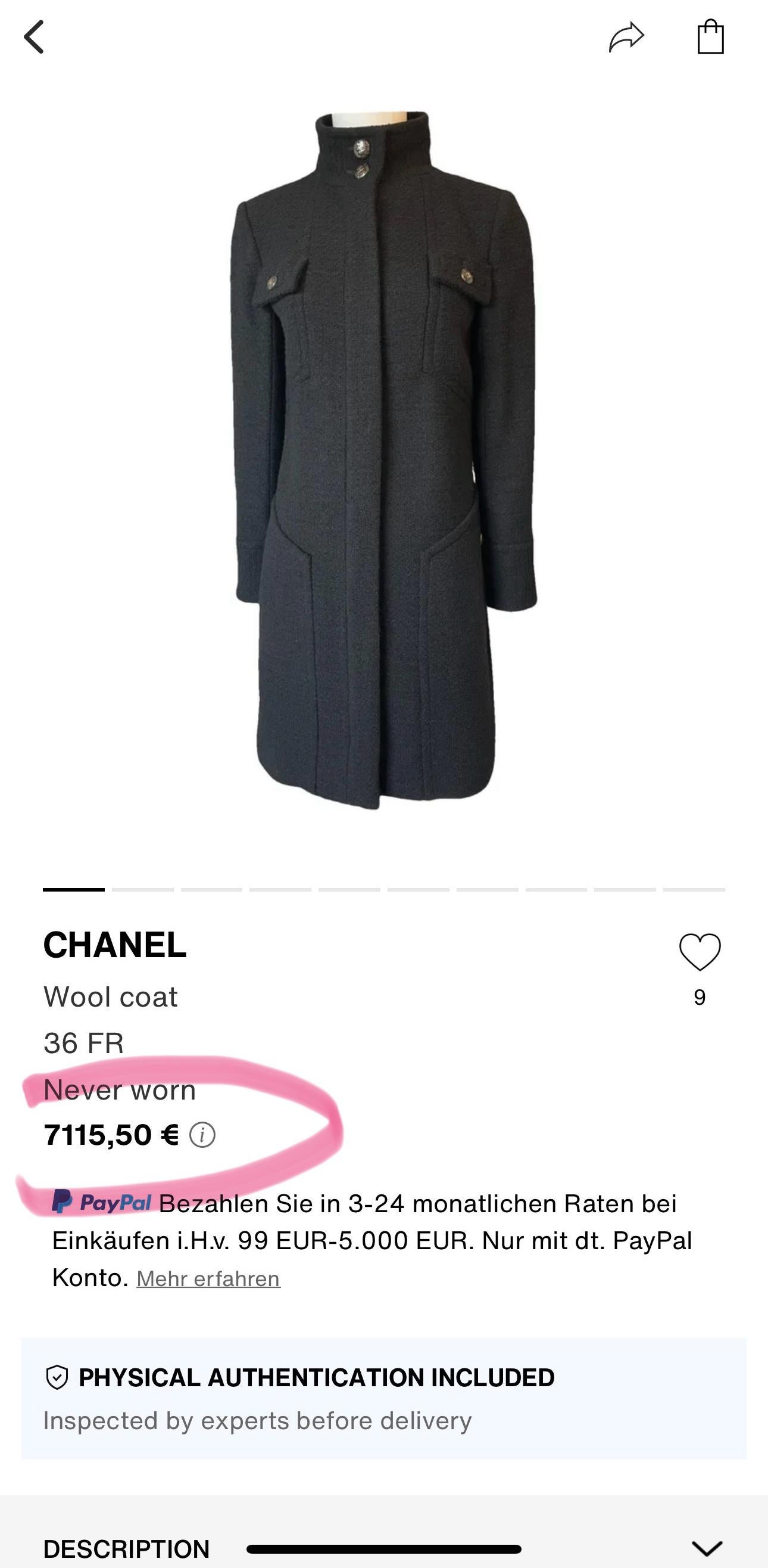Chanel 9K$ Neuer Supermarket Kollektion Schwarzer Tweed-Mantel im Zustand „Neu“ in Dubai, AE