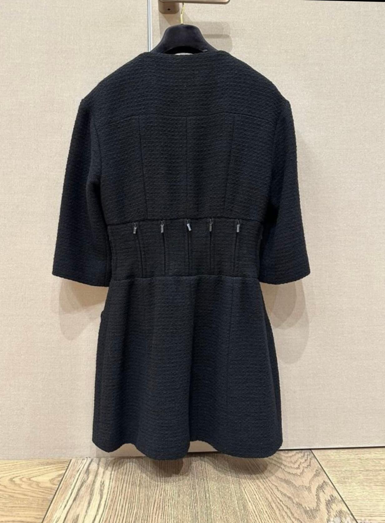 Chanel 9K$ New Supermarket Collection Black Tweed Jacket For Sale 5