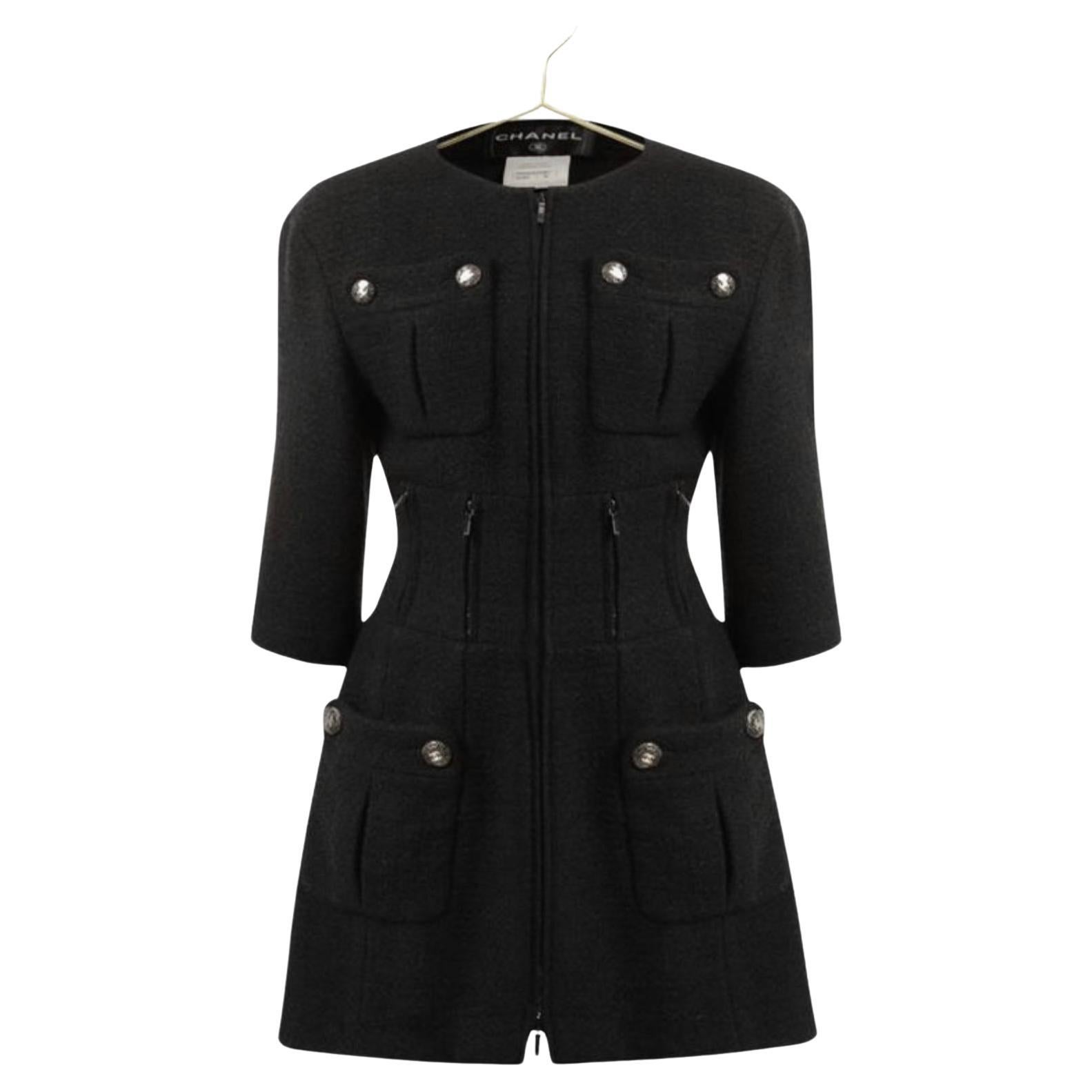 Chanel 9K$ New Supermarket Collection Black Tweed Jacket For Sale