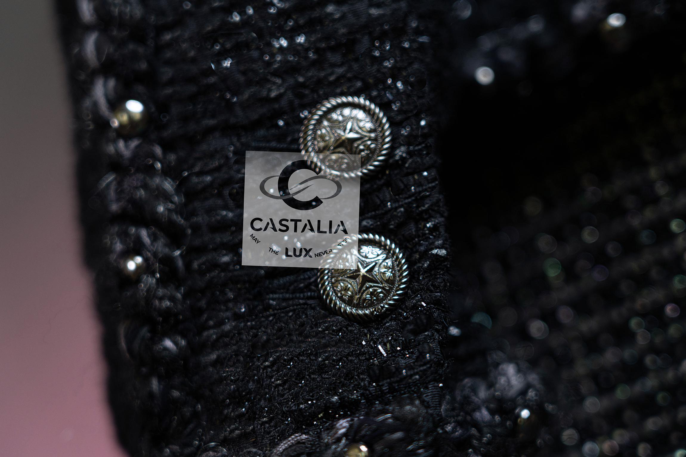 CHANEL 9K$ Paris / Dallas Black Shimmer Tweed Jacket 42 FR For Sale 7