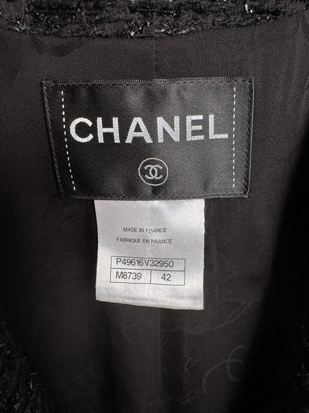 Chanel 9K$ Paris / Dallas Black Studded Tweed Jacket 42 FR 4