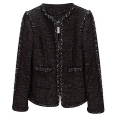 Chanel 9K$ Paris / Dallas Black Studded Tweed Jacket 42 FR