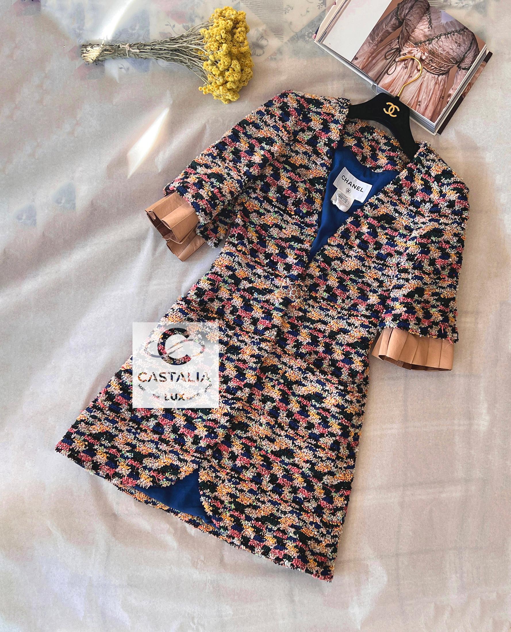 Noir CHANEL 9K$ Paris / Dubai Runway Veste en tweed kaléidoscopique 38 FR en vente