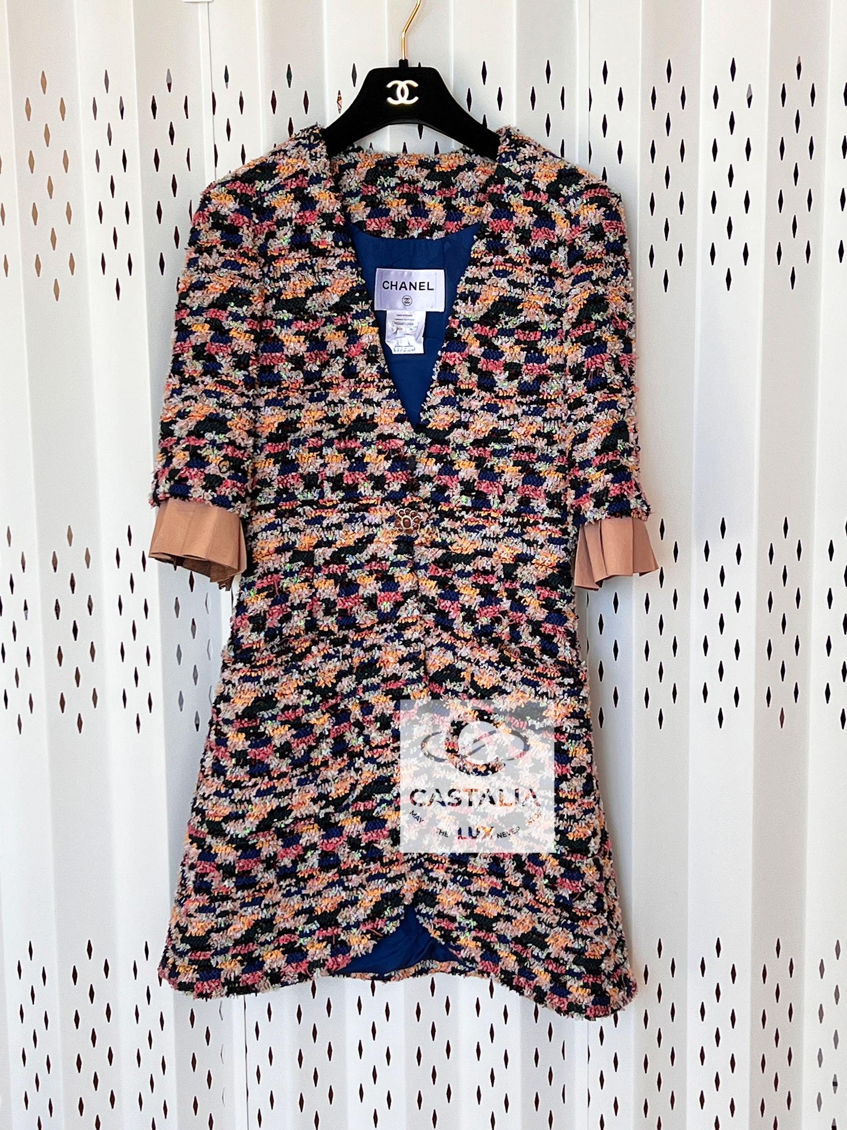 CHANEL 9K$ Paris / Dubai Runway Veste en tweed kaléidoscopique 38 FR Unisexe en vente