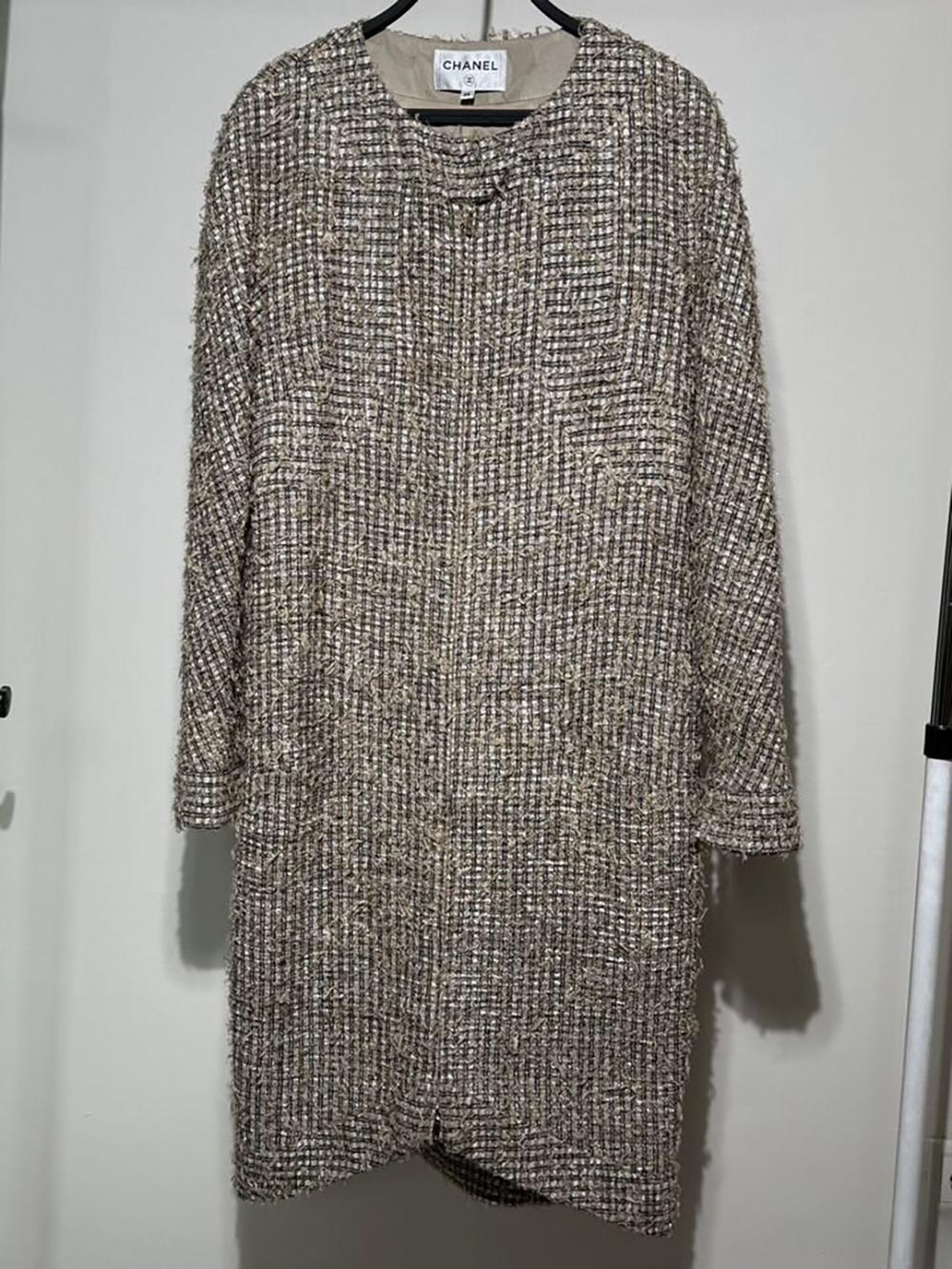 da uomo o donna Chanel 9K$ Parigi / Egitto Giacca in tweed beige da passerella 38 FR in vendita