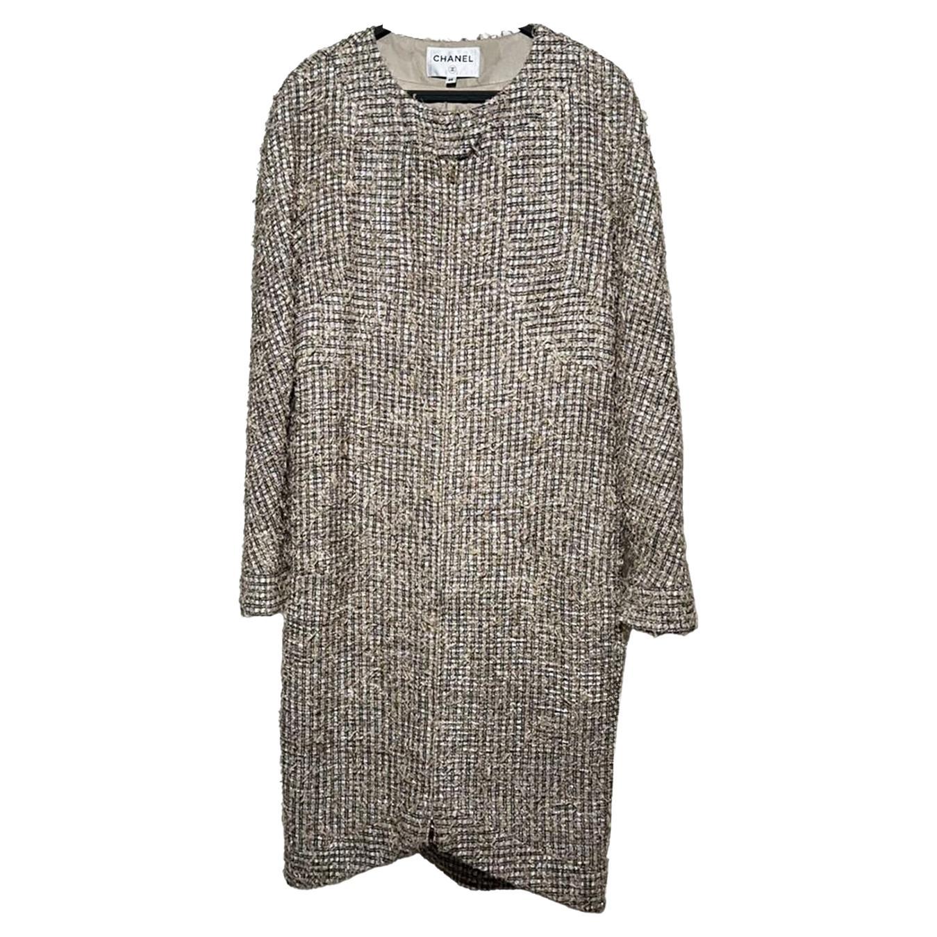 Chanel 9K$ Parigi / Egitto Giacca in tweed beige da passerella 38 FR in vendita