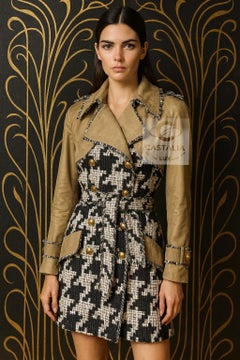 CHANEL 9K$ Rarest Vogue Cover Tweed Trench Coat 36 FR