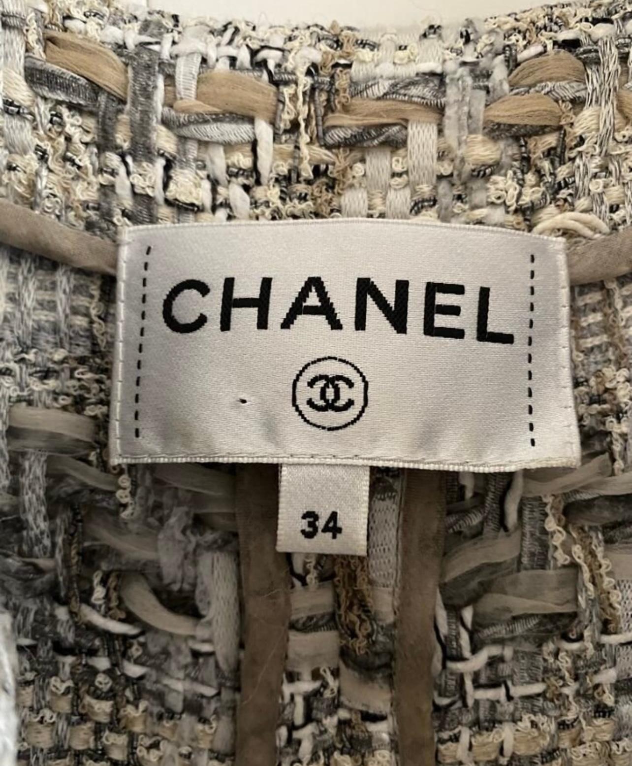 Chanel 9K Ribbon Tweed Belted Dress 3
