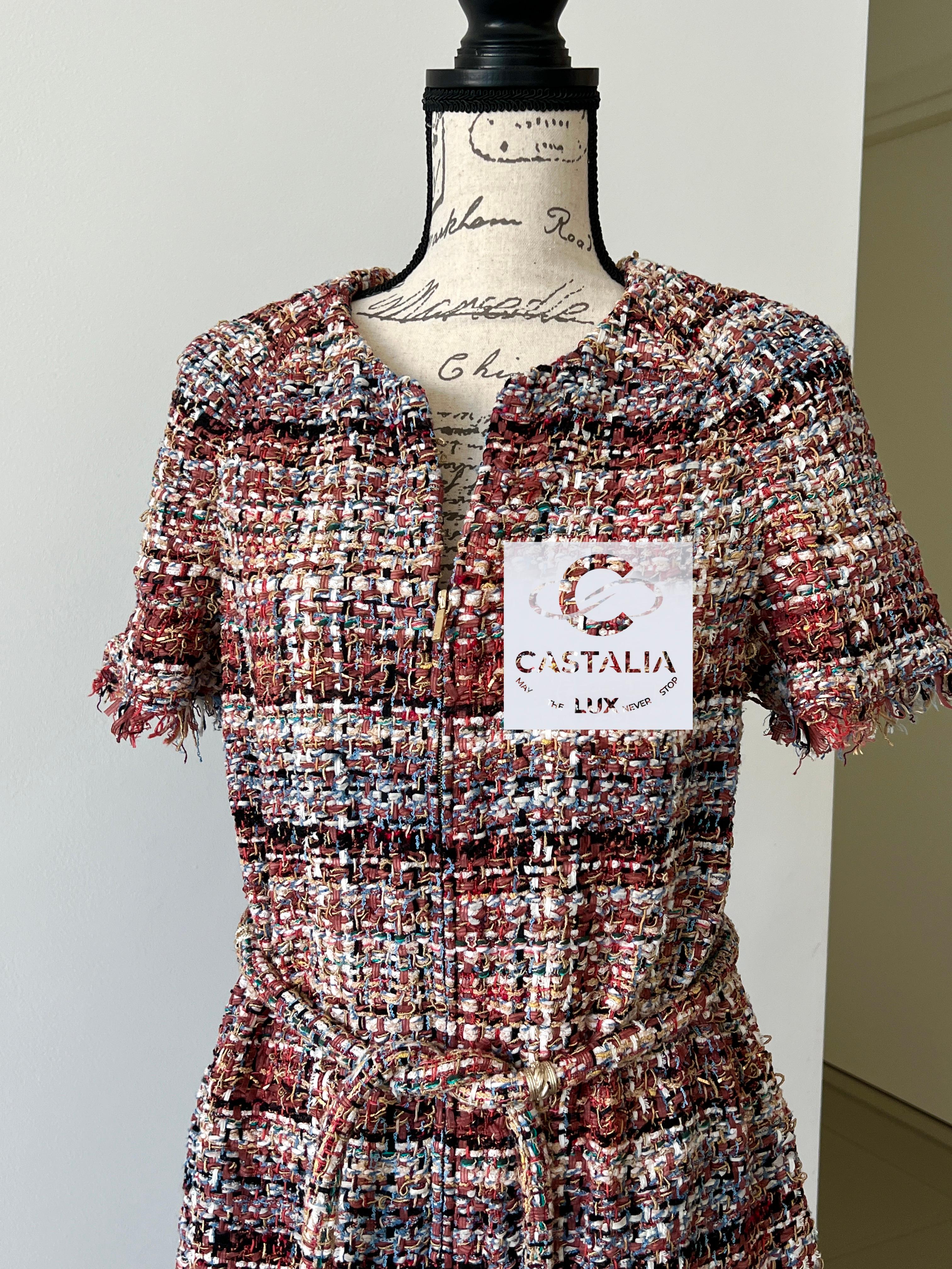 Chanel 9K$ Ribbon Tweed Runway Dress 6