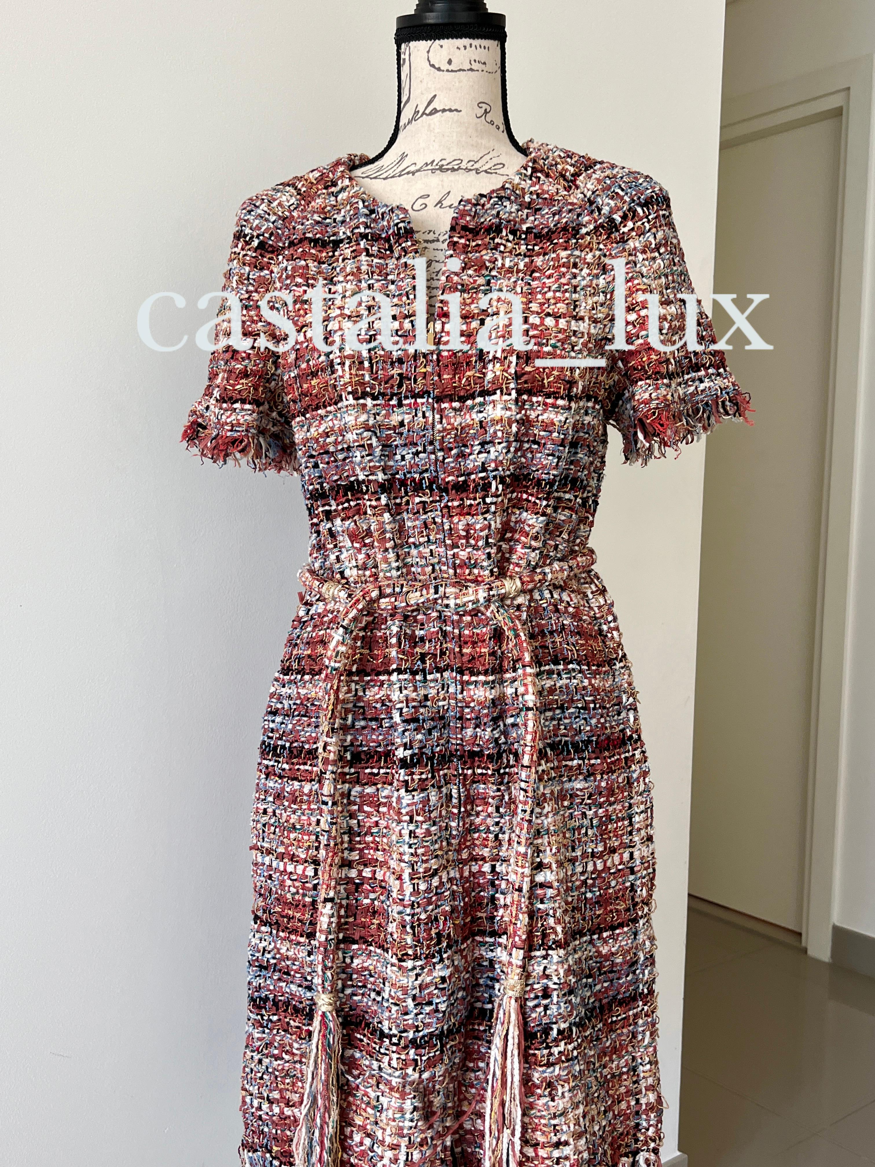 Chanel 9K$ Ribbon Tweed Runway Dress For Sale 11