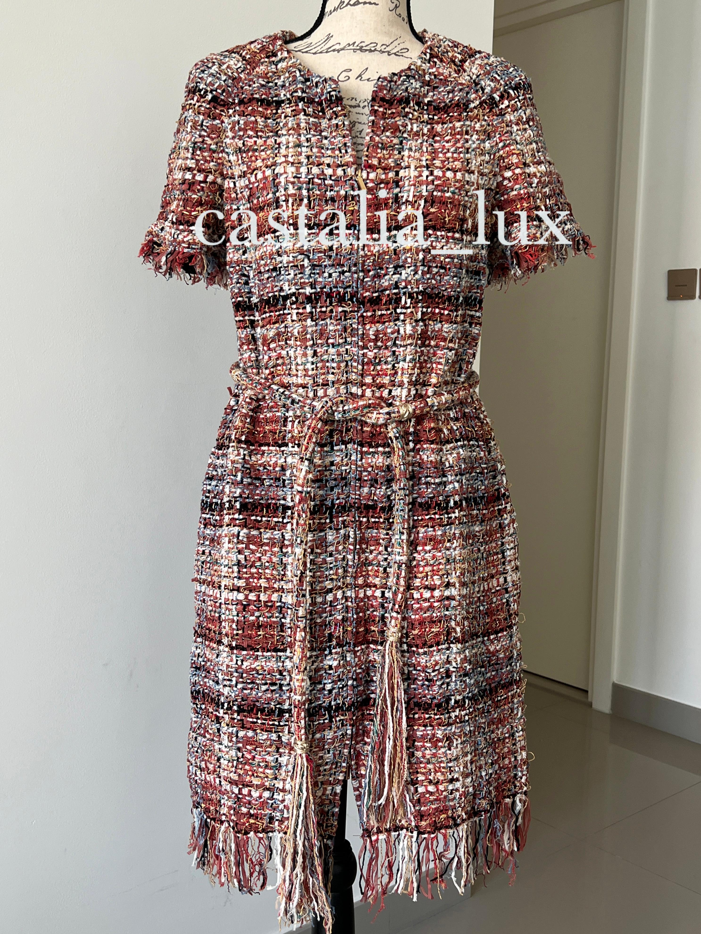 Chanel 9K$ Ribbon Tweed Runway Dress For Sale 12