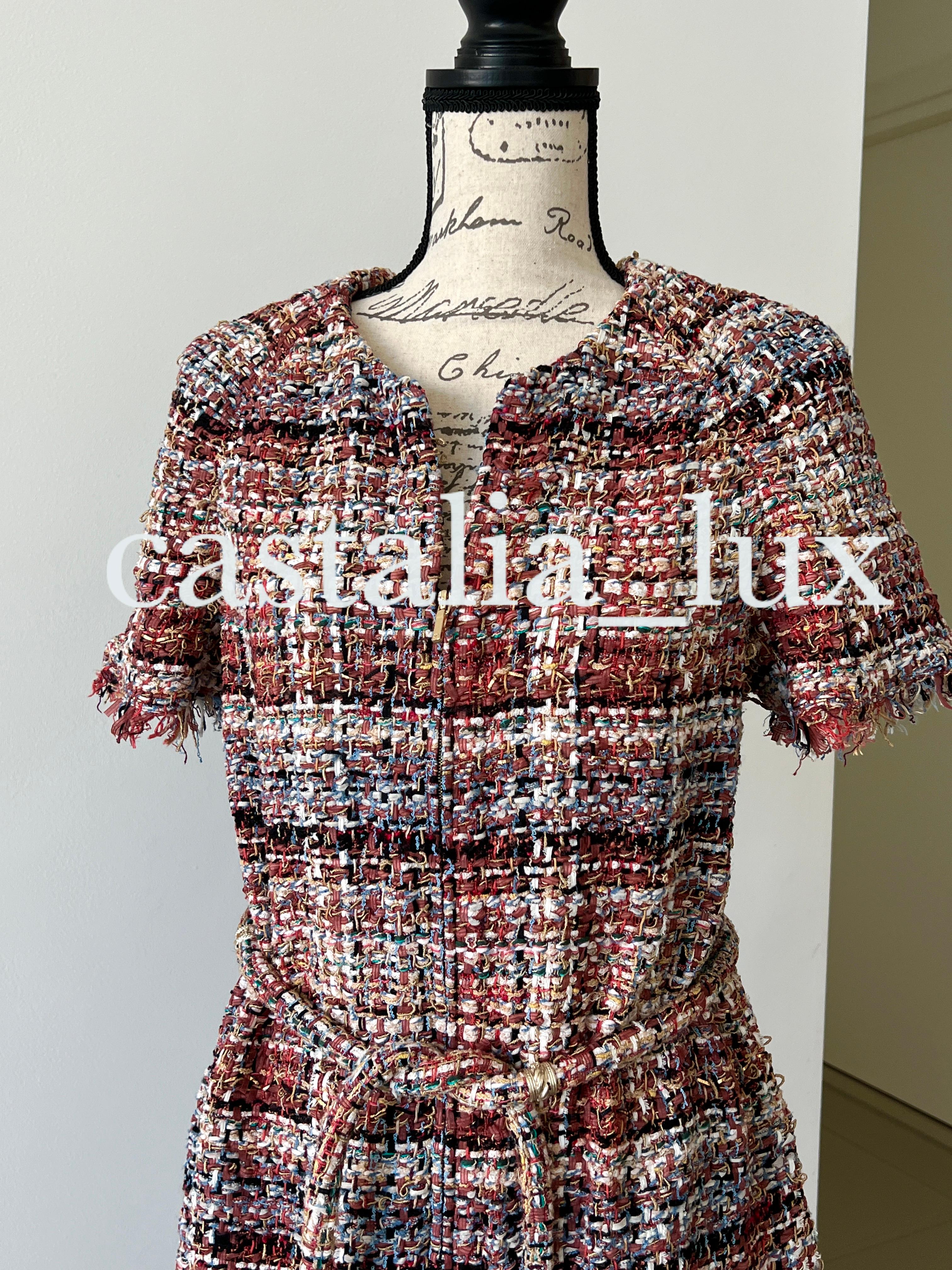 Chanel 9K$ Ribbon Tweed Runway Dress For Sale 4