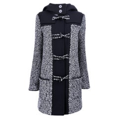 CHANEL 9K$ Runway Marble Tweed Parka Coat 34 FR