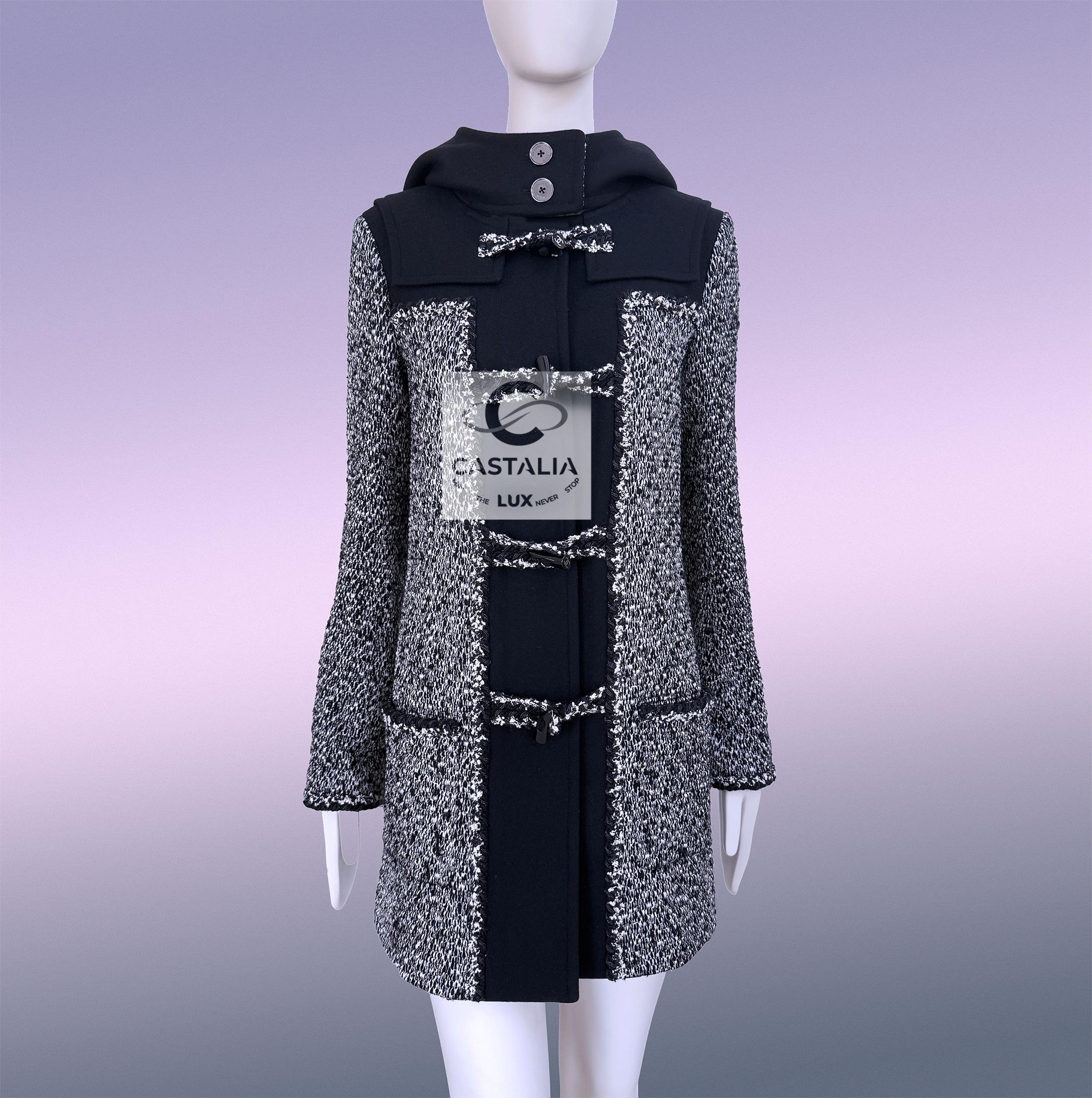 CHANEL 9K$ Laufsteg Marmor Tweed Parka Mantel 38 FR im Angebot 7