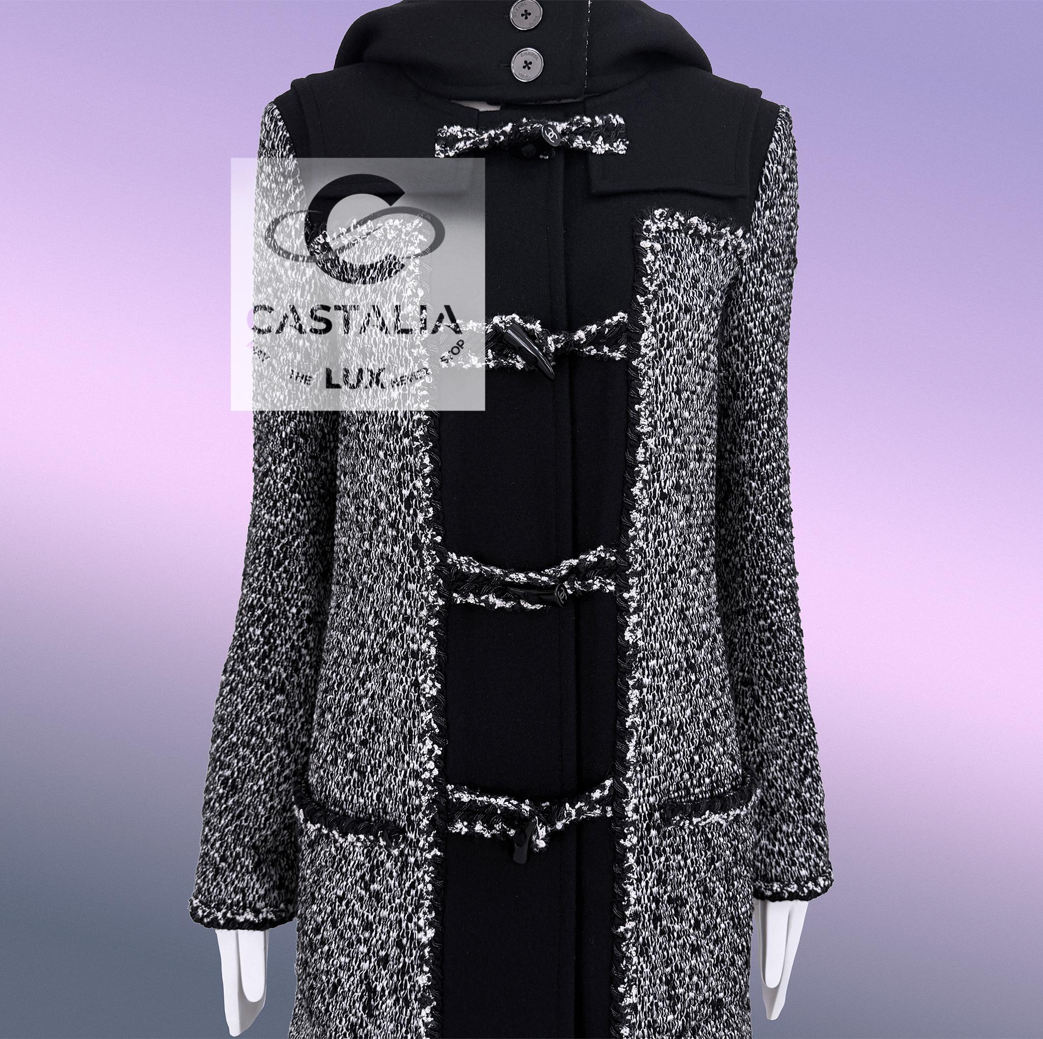 CHANEL 9K$ Laufsteg Marmor Tweed Parka Mantel 38 FR im Angebot 8