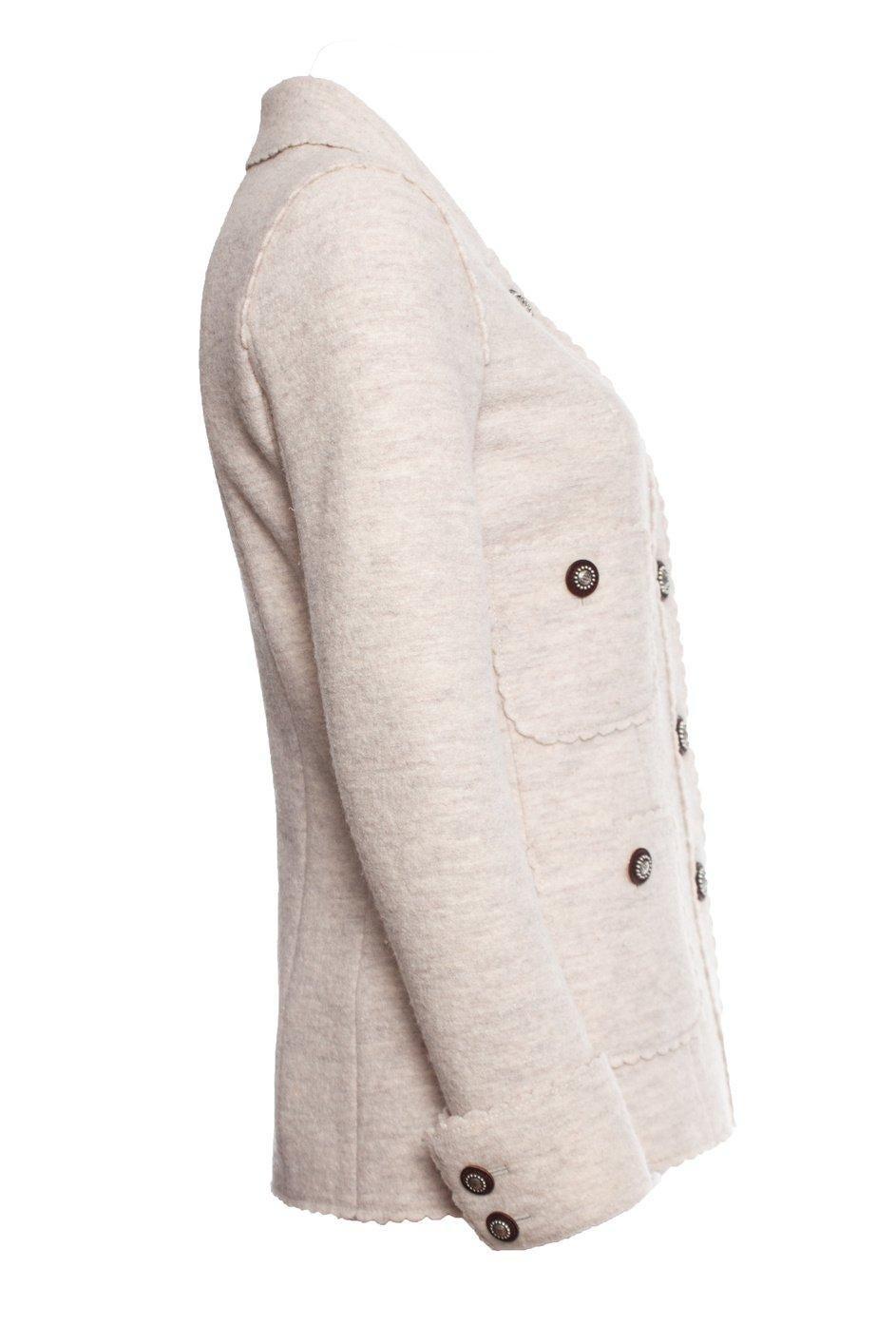 Chanel 9K$ Runway Paris / Dallas Beige Tweed Jacke 36 FR im Angebot 14