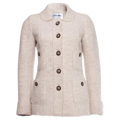 Chanel 9K$ Runway Paris / Dallas Beige Tweed Jacket 36 FR