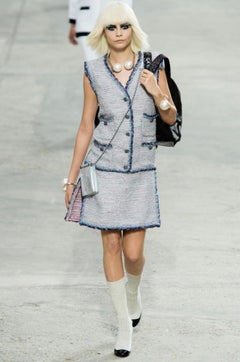 CHANEL 9K$ Spring 2014 Runway Iconic Tweed Dress 40 FR