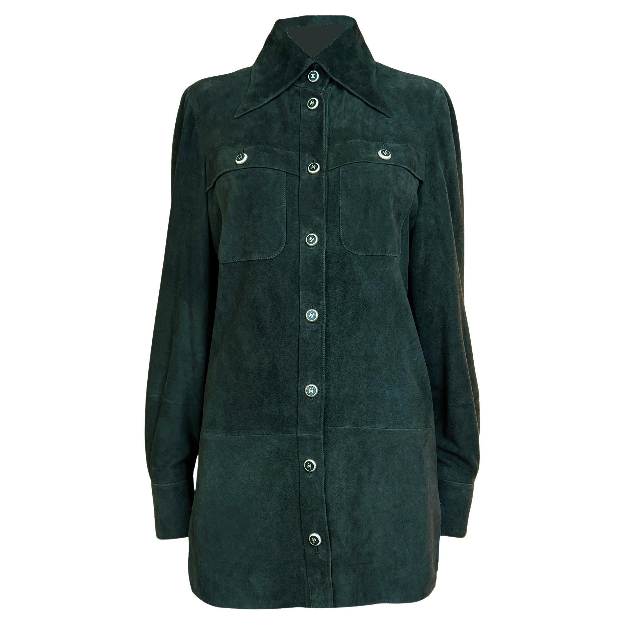 CHANEL 9K$ Vogue Cover New Khaki Suede Jacket 36 FR