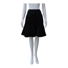 Chanel A-Line Black Silk Skirt