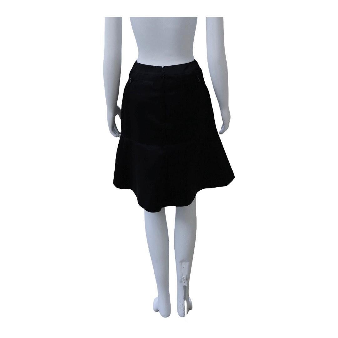 Chanel A-Line Black Silk Skirt For Sale 1