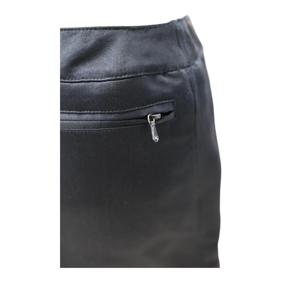 Chanel A-Line Black Silk Skirt For Sale 2