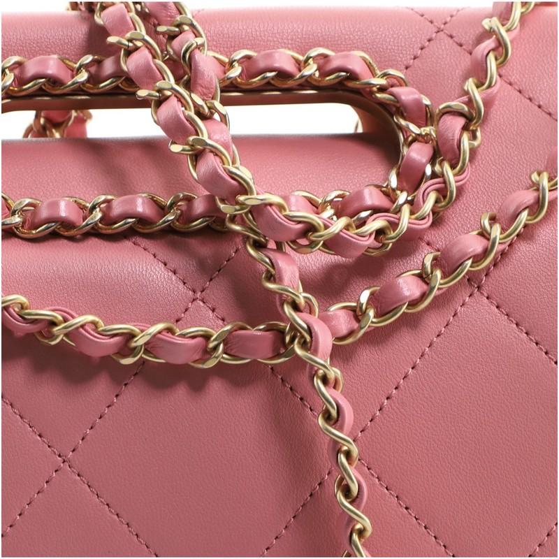 Chanel A Real Catch Klappe Tasche gesteppt Lammfell Medium 4