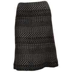 Chanel A/W 2000 Collection Black / Grey Wool Tweed Skirt 36Fr