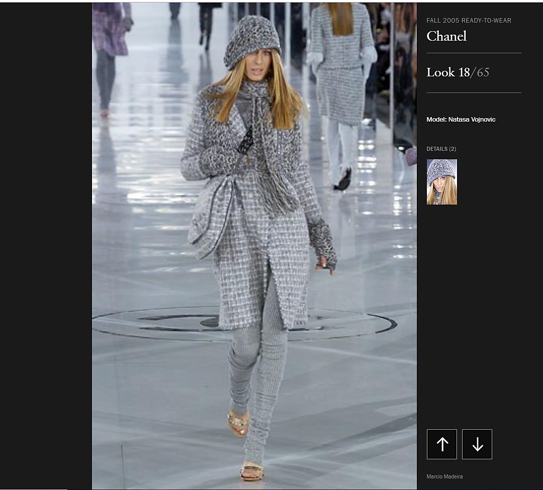 CHANEL A/W 2005 Grey Silver Metallic Classic Fantasy Tweed Boucle Box Coat Pearl 4