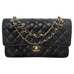 Chanel  A01112 Classic Quilted Caviar Medium Double Flap Bag
