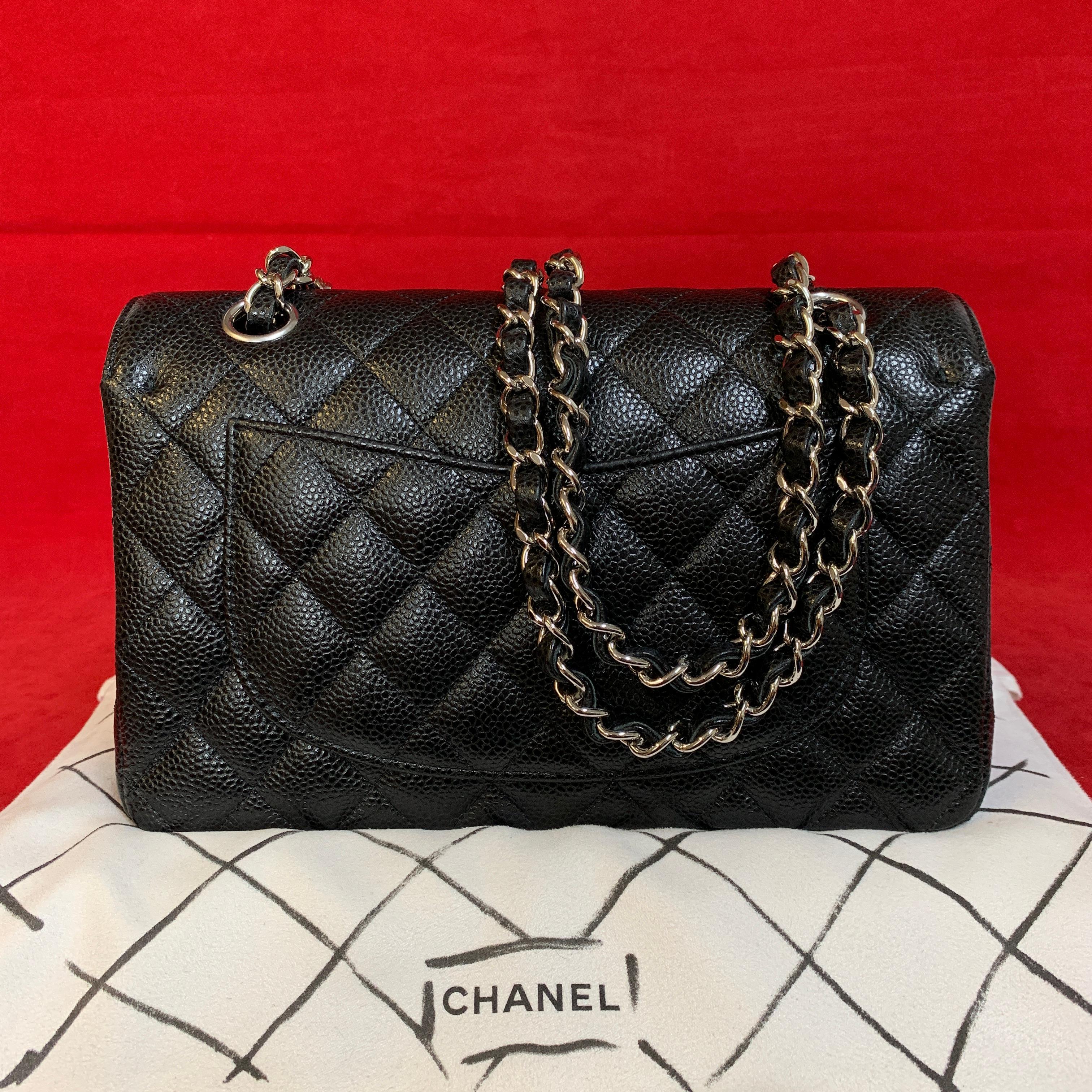 Black CHANEL A01113 classic double flap bag small shoulder bag quilted caviar 2018 For Sale