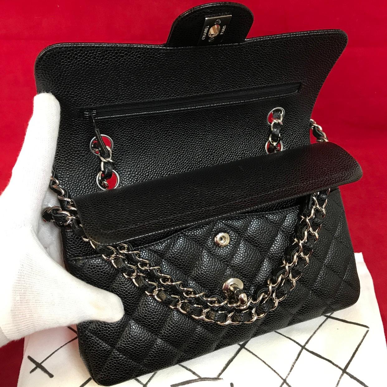 CHANEL A01113 classic double flap bag small shoulder bag quilted caviar 2018 For Sale 2