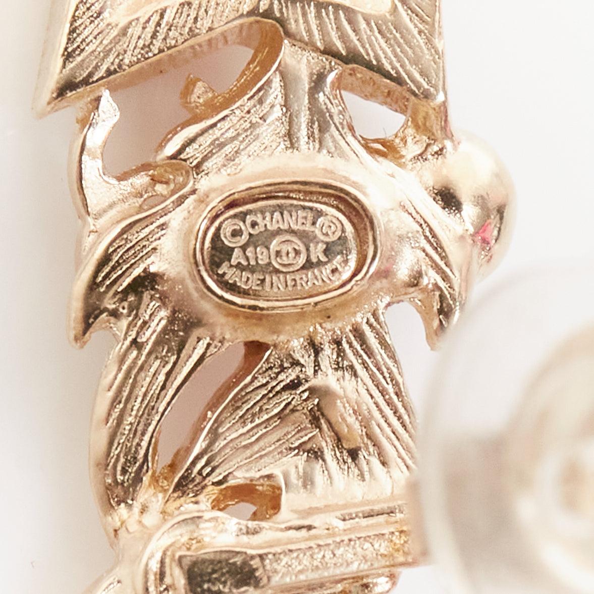 CHANEL A19 Shootting Star gold CC logo irregular clip on earring cuffs Pair For Sale 3