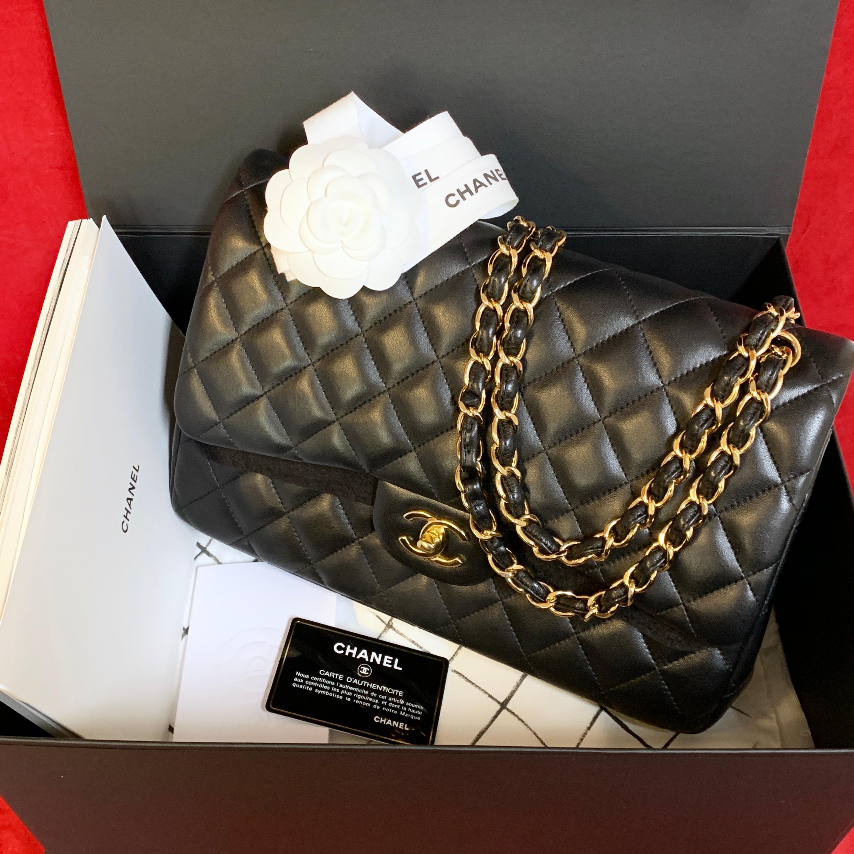 CHANEL A58600 classic double flap bag Jumbo shoulder bag quilted lambskin 2018 For Sale 2