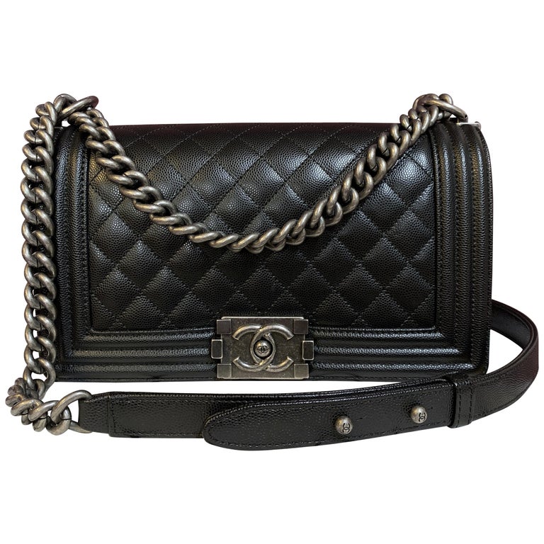 CHANEL Calfskin Quilted Large Boy Flap Black 1298386