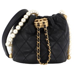 Chanel About Pearls Bucket Bag Quilted Calfskin Mini