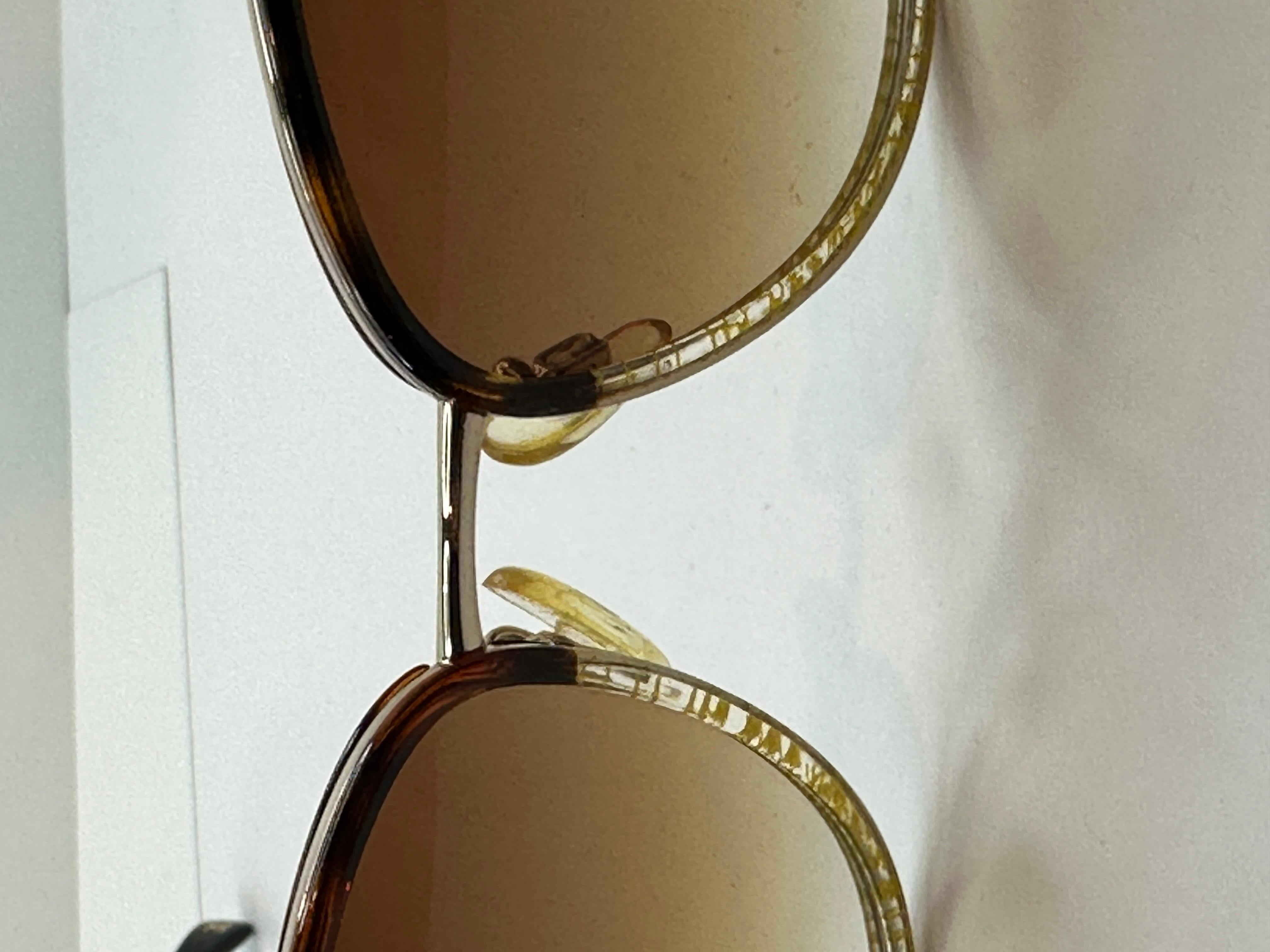 Chanel Abstract Gold and Tortoise Shell Accented With Gold Hardware Sunglasses For Sale 4
