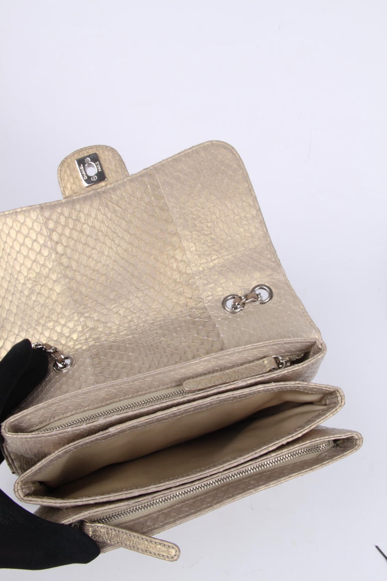 Download Chanel Accordeon Flap Bag Python Leather - greenish matte ... Yellowimages Mockups
