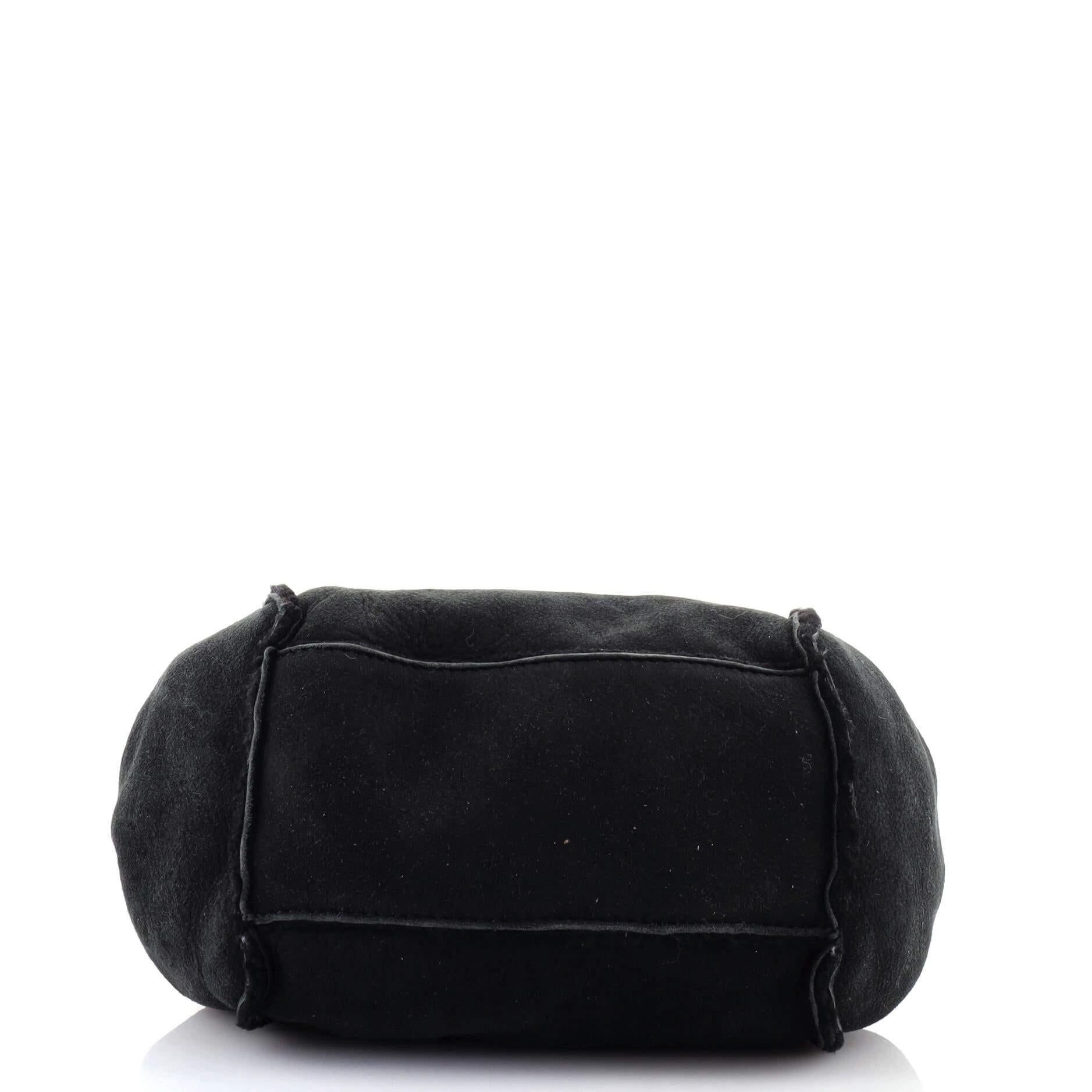 Chanel Accordion Flap Bag Suede with Shearling Small 1