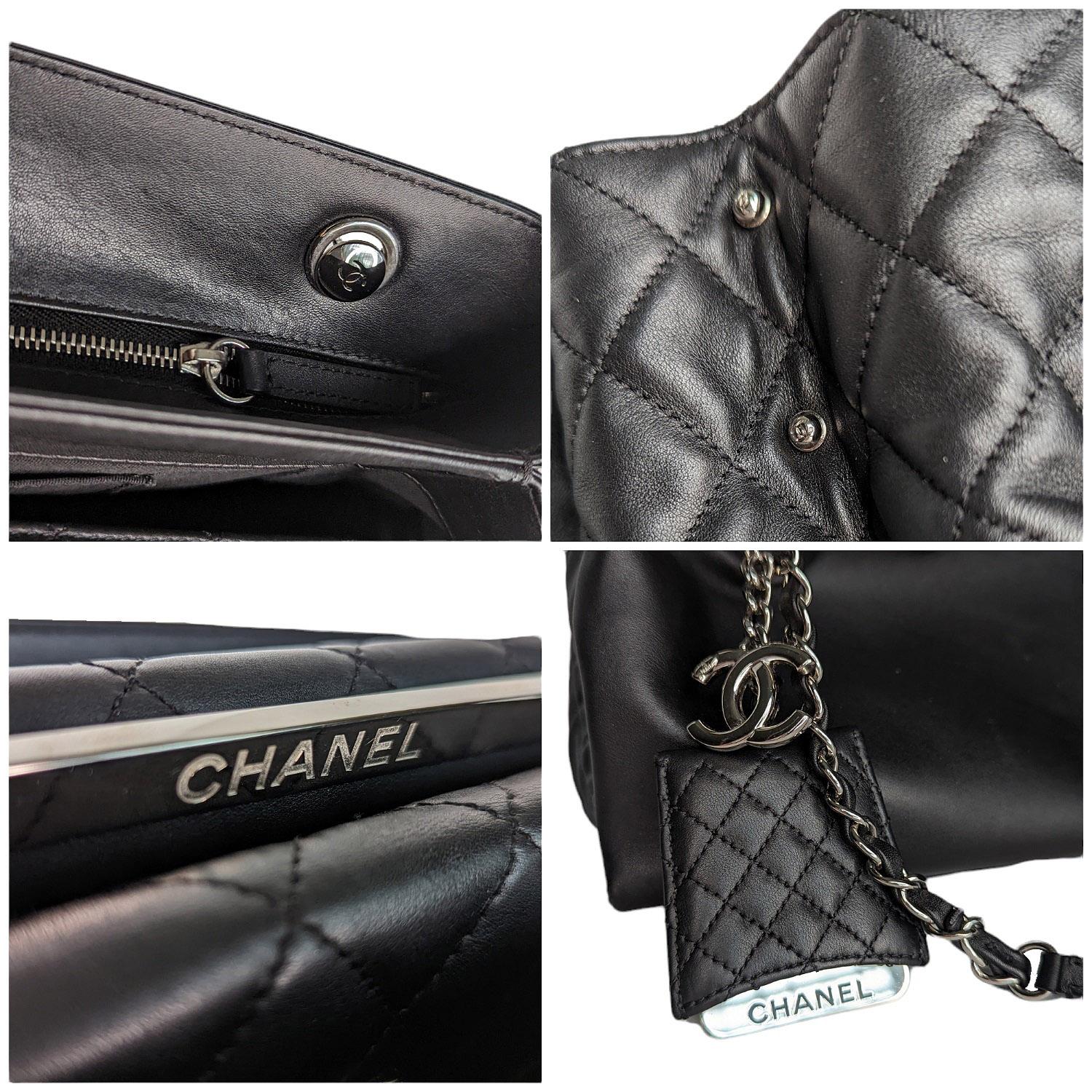 Chanel Accordion Shopping Lambskin Medium Tote For Sale 2