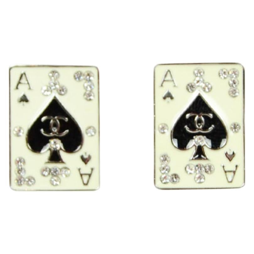 Chanel Ace Playing Card Clip-On Earrings